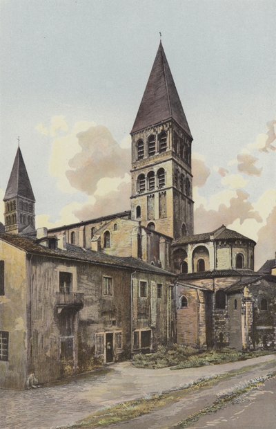 Tournus, kirke, klokketårn og apsis av French Photographer