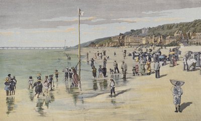 Trouville, stranden ved tidevann av French Photographer