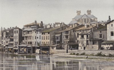 Verdun, Apsis av katedralen, Utsikt fra høyre bredd av Meuse av French Photographer