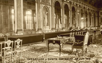 Versailles, Hall of Mirrors, 28. juni 1919 av French Photographer