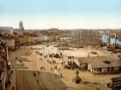 Utsikt over Dunkirk havn, 1890-1900 av French Photographer