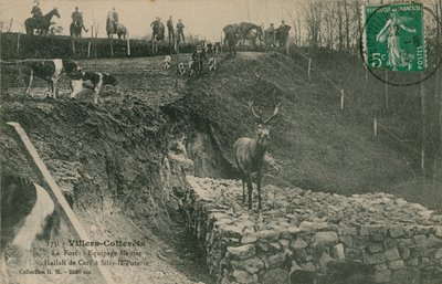 Villers-Cotterets. La Foret - Crew Menier Hallali de Cerf i silly-la-Poterie. Postkort sendt i 1913. av French Photographer