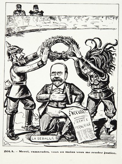 Zola - Takk, kamerater, dere yter i det minste meg rettferdighet, fra Histoire de la Troisieme Republique, Vol. I, Politisk historie, pub.1933 (litho) av French Photographer