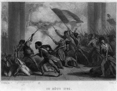 10. august 1792 (Royalty Fall) - i "" French Revolution"" av Thiers. 1800-tallet av French School