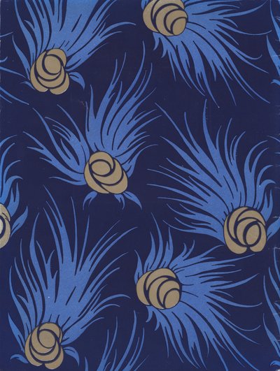 Mønsterdesign fra 1920-tallet (fargelitografi) av French School