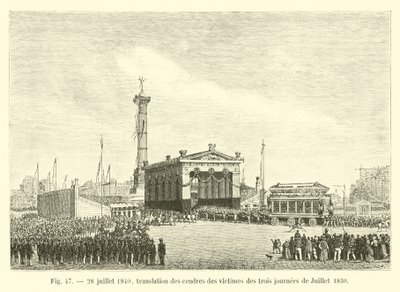 28. juli 1840, oversettelse av asken til ofrene fra de tre dagene av juli 1830 av French School