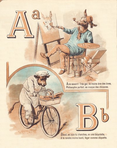 A B: Dyr, kunstner, biff, baker av French School