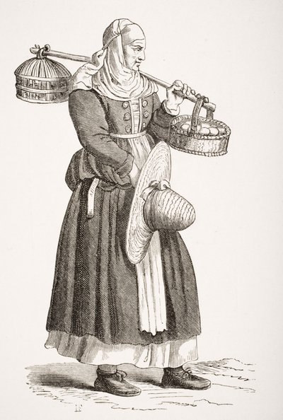 A Dealer in Eggs, etter et tresnitt fra 1500-tallet av Cesare Vecellio (1521-1601) fra 