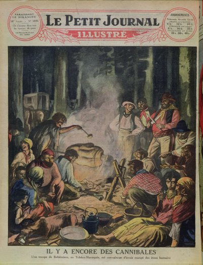 En gruppe kannibalistiske sigøynere i Tsjekkoslovakia, fra Le Petit Journal, 1927 av French School