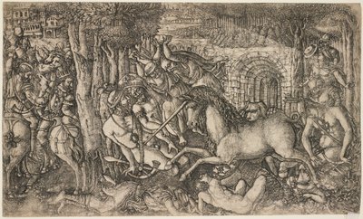 En konge forfulgt av en enhjørning, ca. 1547 av French School