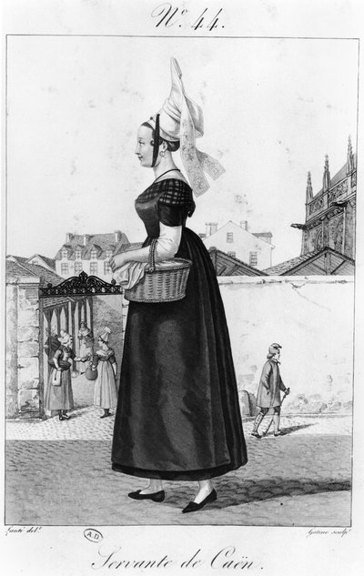 En hushjelp fra Caen, ca. 1820-30 av French School
