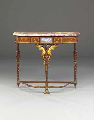 En Napoleon III-konsoll, på Jakobs vis, av Maison Millet, Paris, ca. 1865 (ormolu-montert jaspisvarer, mahogni og marquetry) (se også 362842-362843) av French School