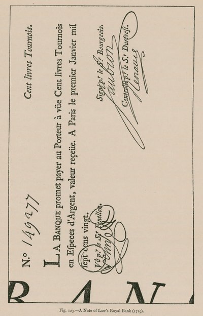 Et notat fra Laws Royal Bank (1719) av French School