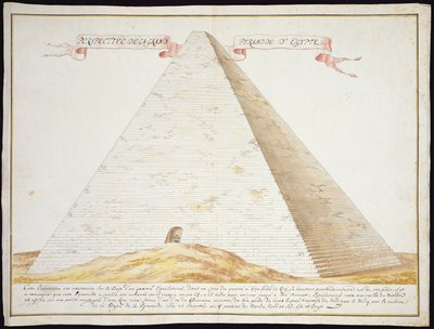 A Perspective View of a Pyramid in Egypt, ca. 1700 (penn og blekk med wc på papir) av French School