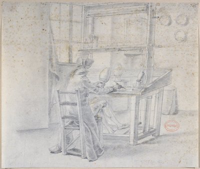 En porselensmaler ved Sevres-fabrikken, ca. 1780 av French School