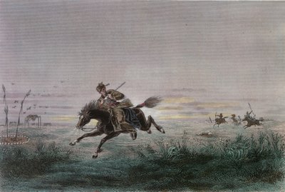 En postmann fra American Pony Express blir angrepet av indianere av French School