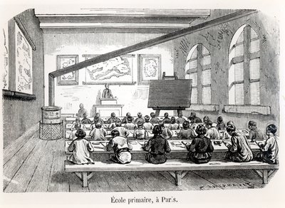En barneskole i Paris, fra Almanach du Magasin Pittoresque, 1975 av French School
