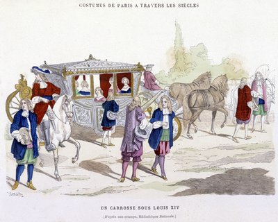 En vogn under Louis XIV - i "Paris gjennom århundrene" av H. Gourdon de Genouillac av French School