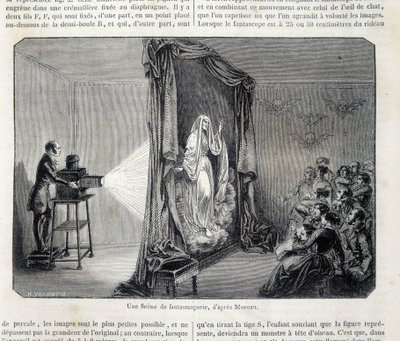 En fantasmagorie-scene etter projeksjon - i "" Pittoresk butikk"" av French School