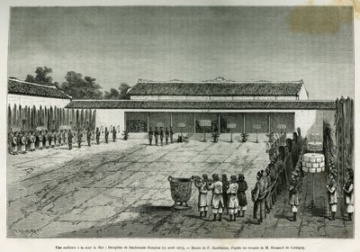 En høring ved domstolen i Hue (Vietnam), mottak av den franske ambassaden, 14. april av French School