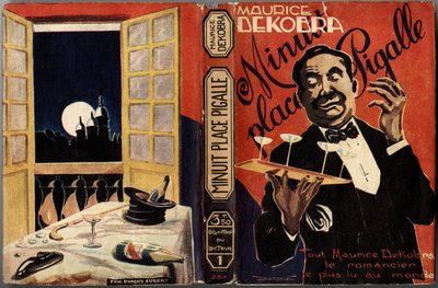 En hotellmester iført et fat med champagnekopper serverer et festbord hvor en flosshatt er blitt forlatt og brukes som champagnebøtte, samt en pumpe og en stokk. Vindusdøren åpner ut mot en fullmånenatt med utsikt over Sacré-Cœur (Paris). C av French School