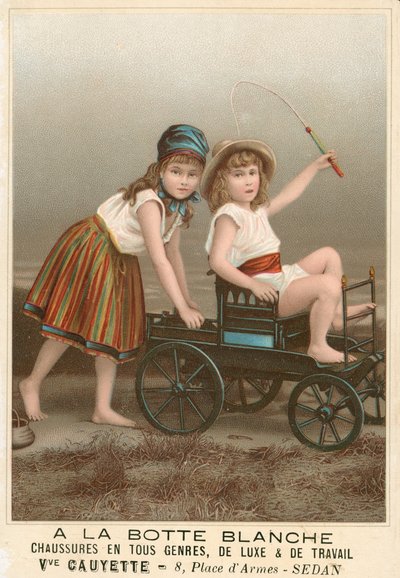 A la Botte Blanche Fransk reklame for sko (chromolitho) av French School