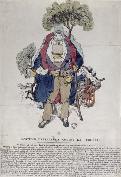 En mann beskyttet mot kolera, ca. 1831 av French School