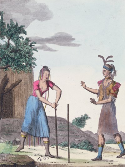 En ekteskapsseremoni med Creek-indianerne, ca. 1811 av French School