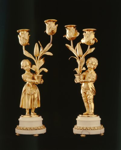 Et par ormolu kandelaber (ormolu) av French School