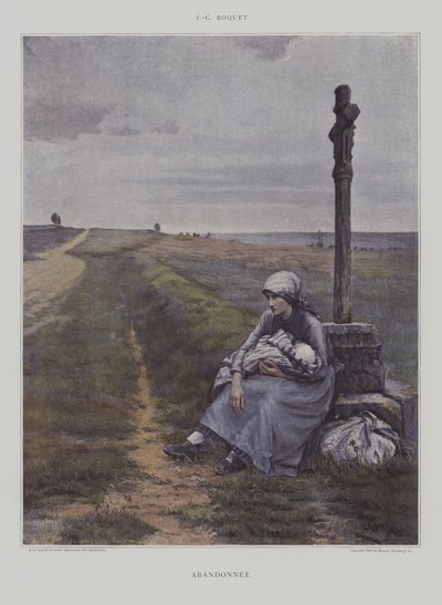 Abandonnee (Abandoned) (farge litho) av French School
