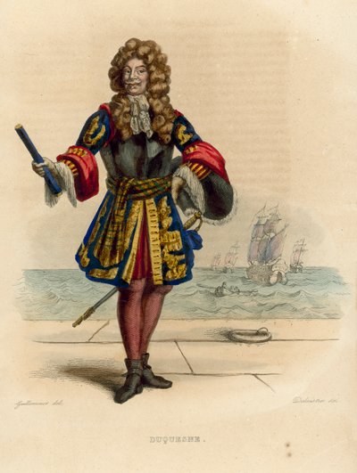 Abraham Duquesne (farget gravering) av French School
