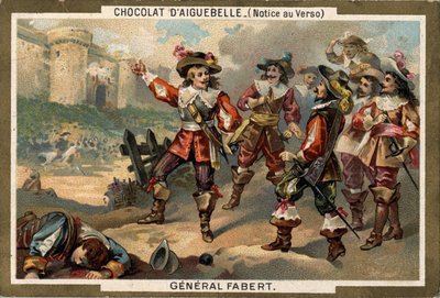 Abraham de Fabert (1599-1662), Maréchal de France, during the siege of Stenay (department of the Meuse) in 1654. Chromolithography of the 19th century. av French School