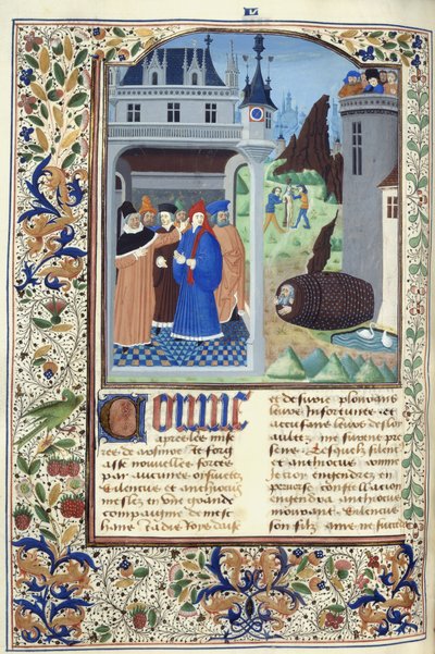 Legge til. 11696, f.136v Boccaccio observerer tortur, fra 