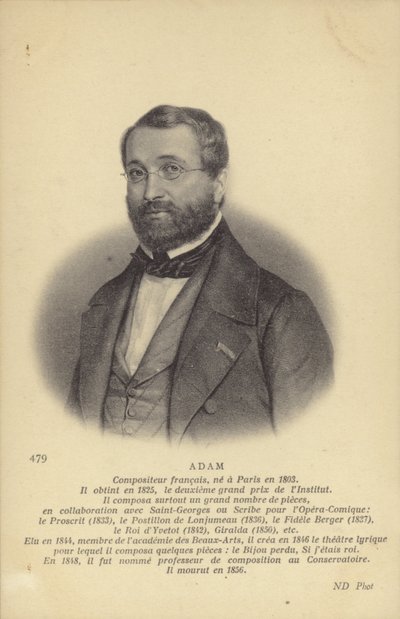 Adolphe Adam , fransk komponist og musikkritiker (1803-1856) av French School