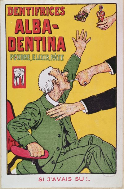 Annonse for Alba-Dentina tannkrem, ca.1900 av French School