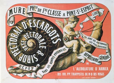 Annonse for Chest Sirup Sirop Pectoral dEscargots, ca. 1860 av French School