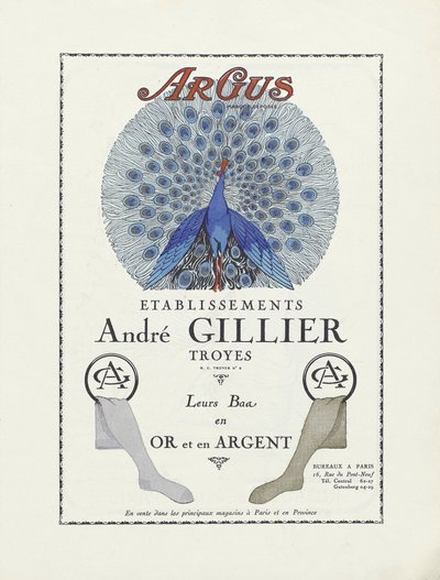 Reklame for Etablissements Andre Gillier, utgitt 1924 (sjablongtrykk) av French School