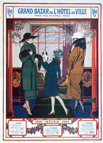 Annonse for City Hall Grand Bazaar, vinteren 1919 av French School