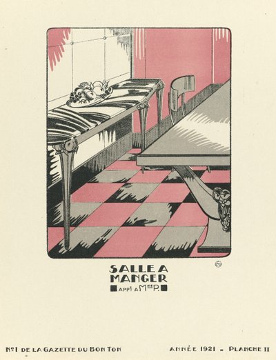 Reklame for «Salle a Manger», utgitt 1921 (sjablongtrykk) av French School