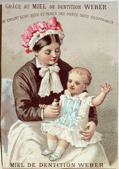 Annonse for Weber teething gel, ca. 1880-90 av French School