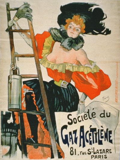 Annonse for Societe du Gaz Acetylene, Paris av French School