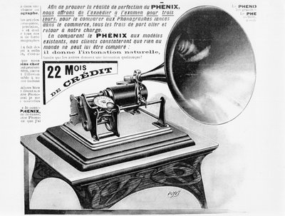 Annonse for fonografen, ca. 1905 av French School