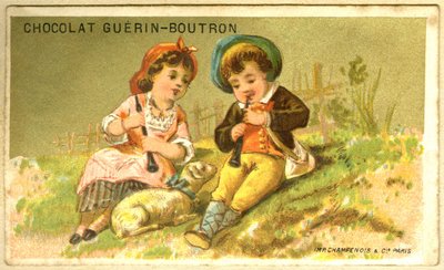 Reklamekromolitografi av Guérin Boutron-sjokolade (kromolitografi) av French School