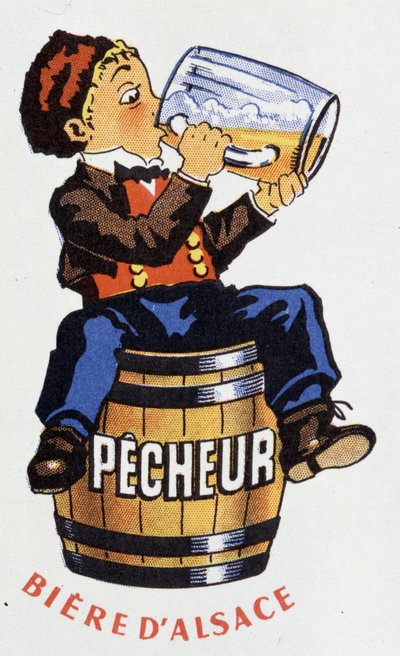 Reklame for Alsace-øl "" Fisherman"". av French School