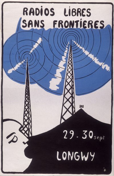 Annonsering for gratis radiostasjoner uten grenser i Longwy. av French School