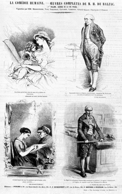 Annonseside for verkene til Balzac - i "" Charivari"", juli 1842 av French School