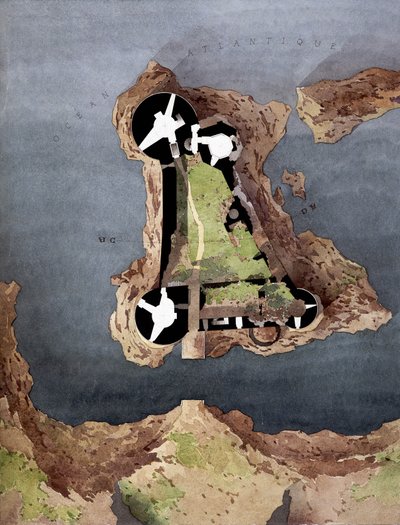 Luftutsikt over øya Yeu (Ile-d