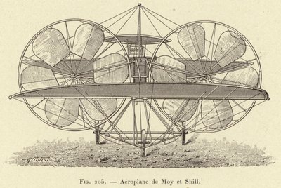 Airplane de Moy et Shill (gravering) av French School