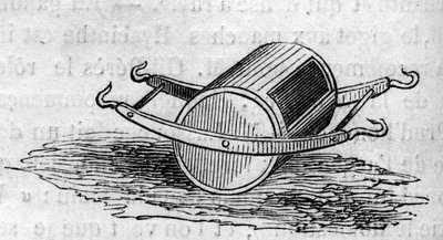 Landbruksmaskin: en distributørgjødseldør presentert ved landbrukskonkurransen i Paris i 1860. Gravering i “” Le Monde Illustré”” nr. 172 av 28. juli 1860. av French School