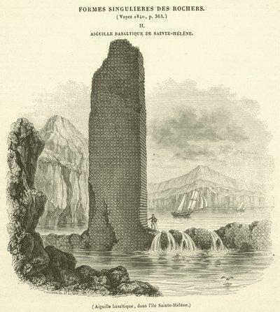 Basaltnål, på øya St. Helena (gravering) av French School